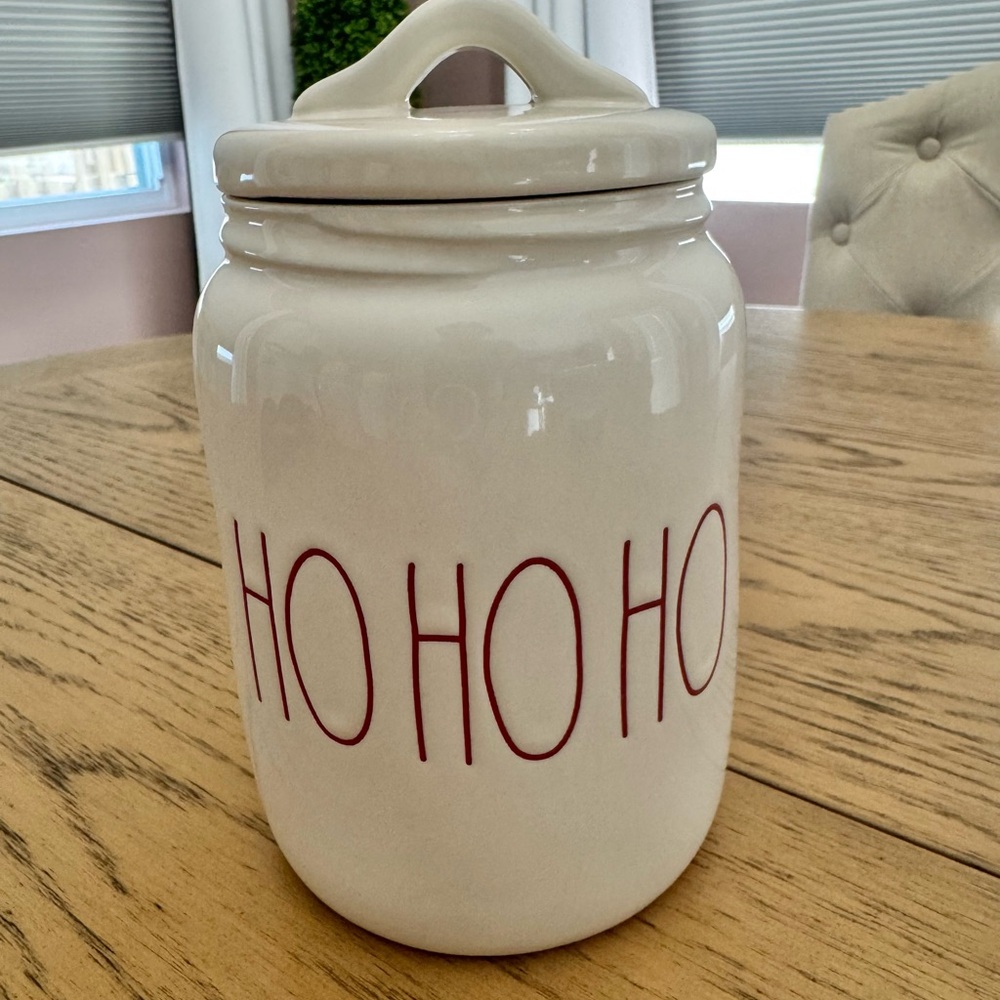 Rae Dunn White and Red Holiday Canister